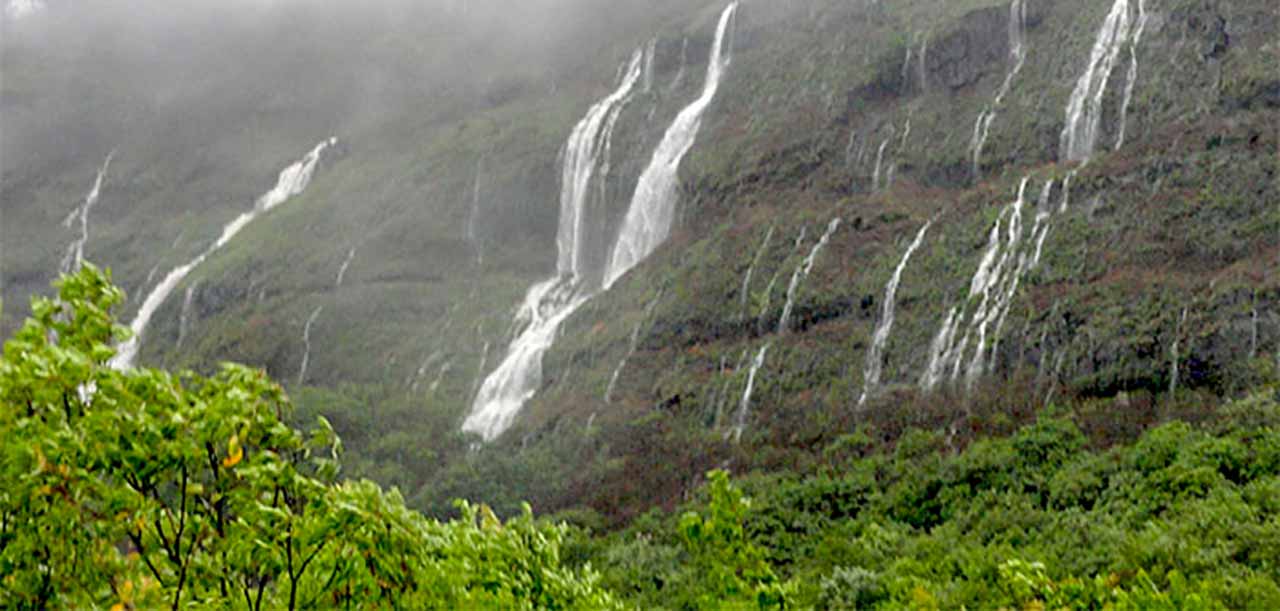 Multiple waterfalls at Tel Bhaila, Tamhini