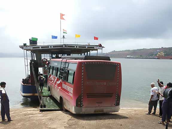 Bus on the boat